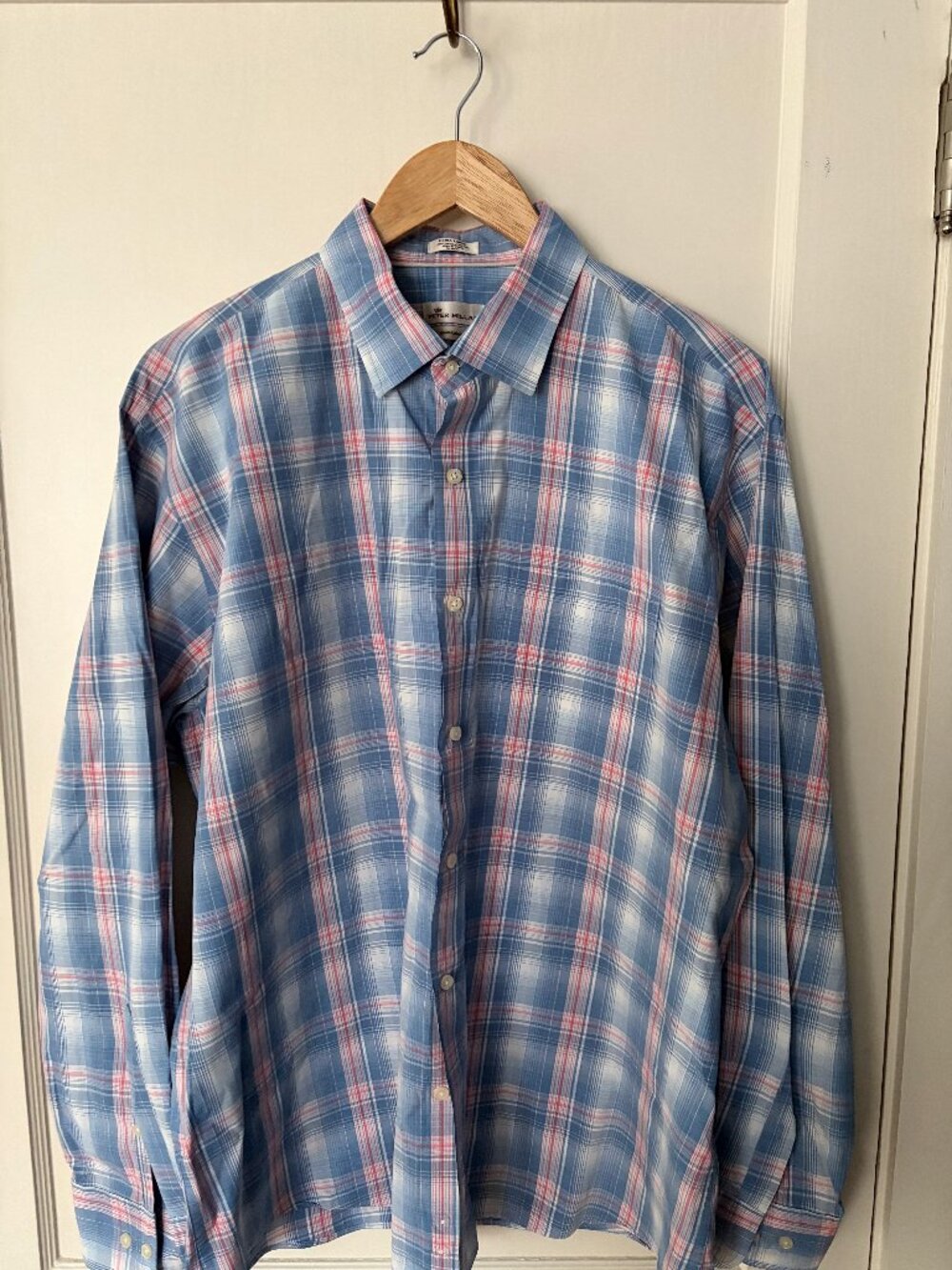 Peter Millar Seaside Collection Long sleeve button down mens size XL cotton/silk